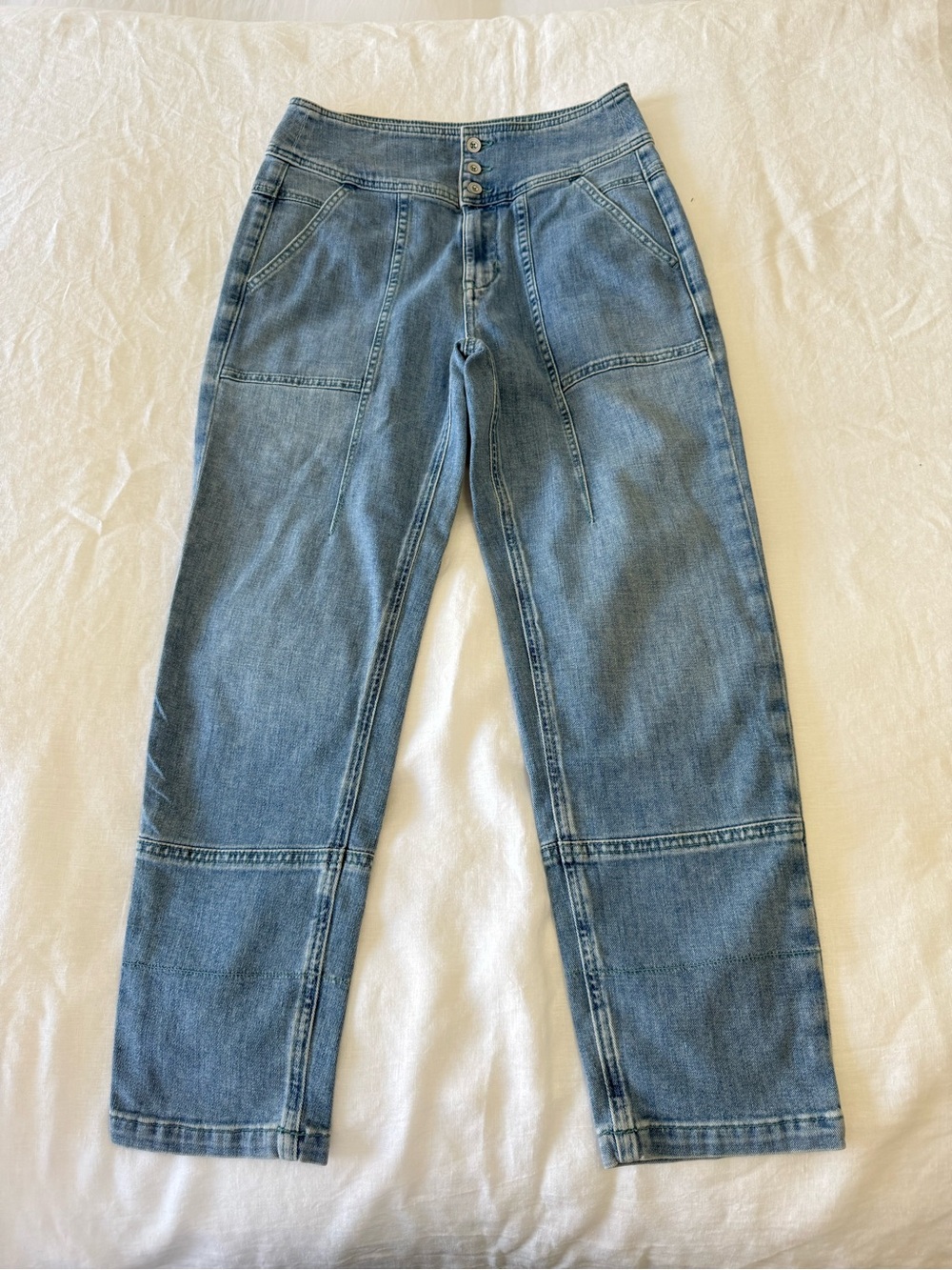 Pilcro | Women’s 26 | High Rise Slim Carpenter Jeans Blue Seamed Denim Cropped